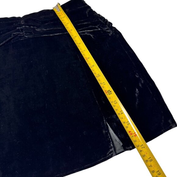 Revolve Lovers + Friends Merci Mini Skirt Sz.M Black Velvet Draped Waist Goth - Picture 9 of 13